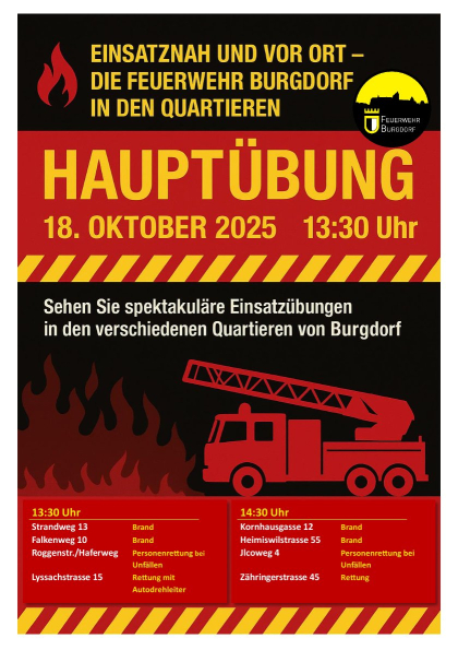 Hauptübung Feuerwehr Burgdorf 2025