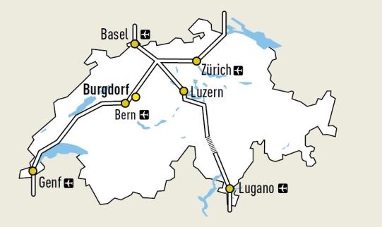 Grafik geographische Lage Burgdorf