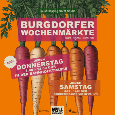 Burgdorf stärkt seine Wochenmärkte: Donnerstagsmarkt zieht in die Bahnhofstrasse