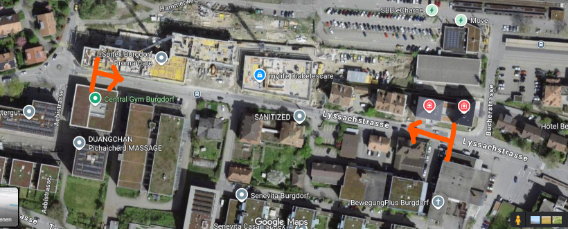 Lyssachstrasse zwischen dem Abschnitt Aebi Kreisel – Bucherstrasse