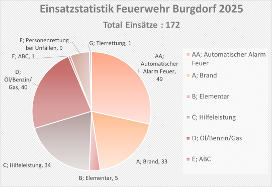 Feuerwehrstatistik Feuerwehr Burgdorf 2025