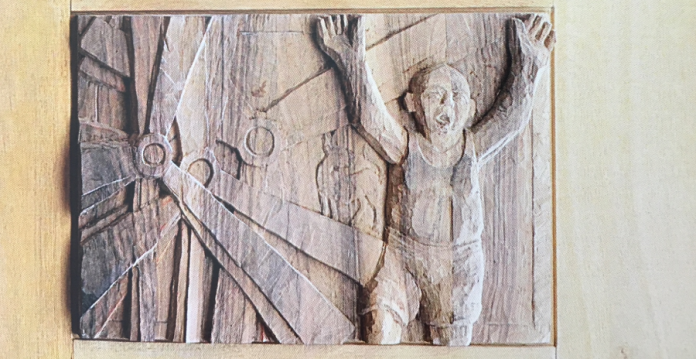 Szene aus Don Quijote an der Eingangstür in der Hofstatt 2