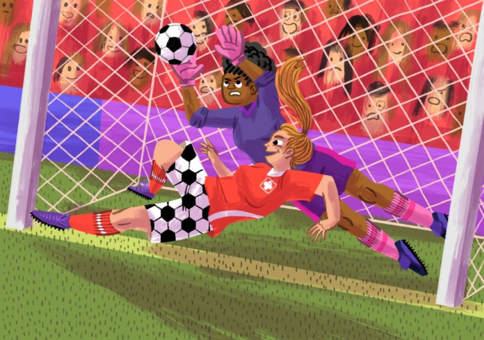 Einwärmen für die Fussball EM der Frauen